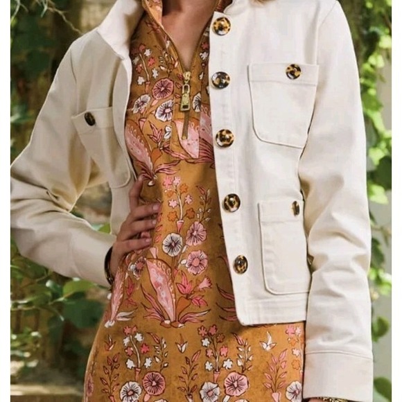 NWT Spartina 449 Utility Jacket Reagan Button Front Cropped- L - Picture 3 of 12